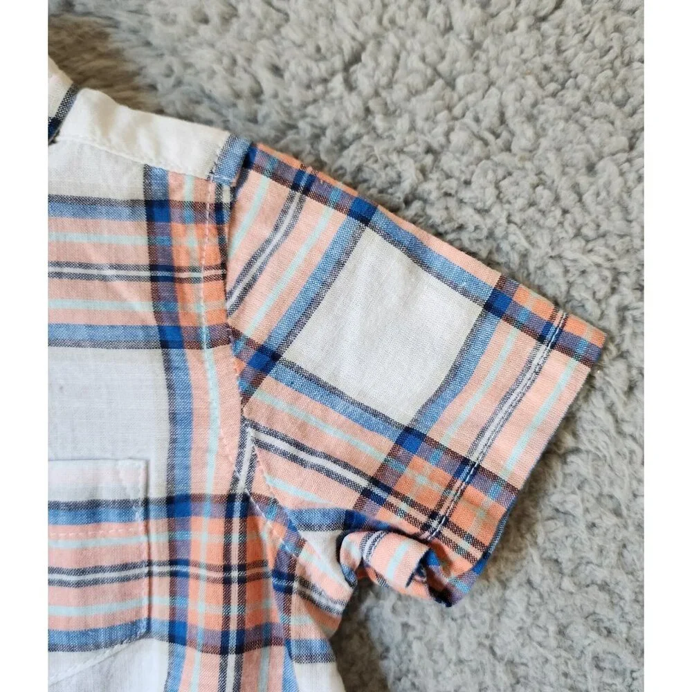 NEW Wrangler Plaid Pearl Snap Western One‎ Piece Baby Toddler Size 6 Months